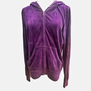 Vintage Y2K Juicy Couture Purple Velour Jacket Mean Girls Size Extra Large